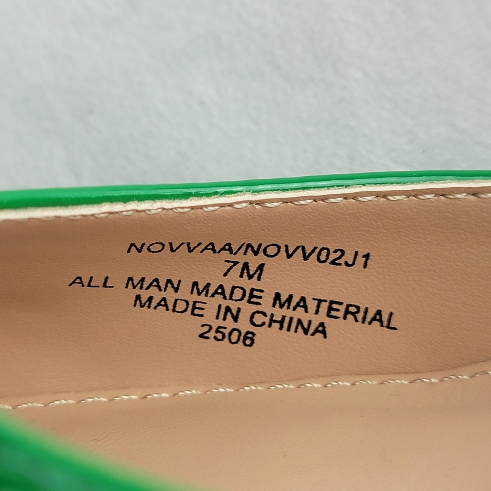 Madden Girl Novvaa Green Patent Slingback Block Heel Square Toe Pumps 7M - Picture 7 of 9